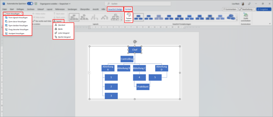 Organigramm Erstellen Vorlagen In Word Excel Powerpoint Outlook