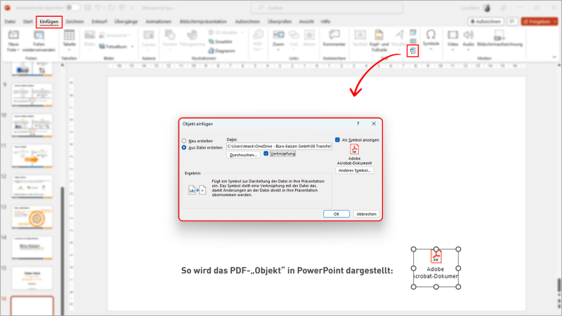 PDF in PowerPoint einfügen Als Bild Objekt beides oder umwandeln