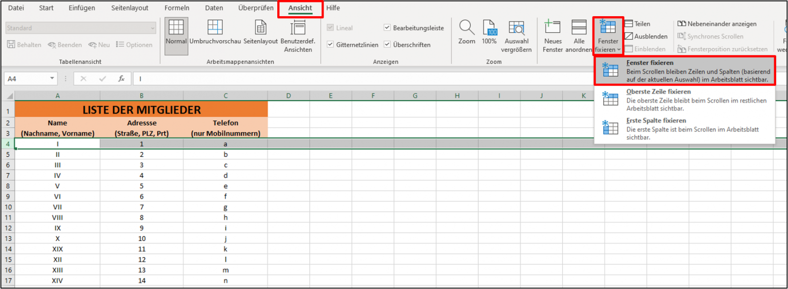 Excel Zeile Fixieren So Gehts Schritt F R Schritt Anleitung