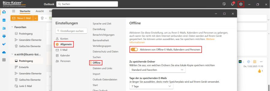 Microsoft 365 neues Outlook offline nutzen