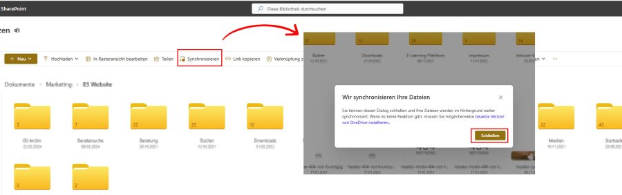 SharePoint synchronisieren 