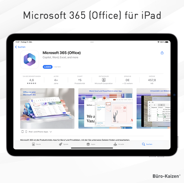 Microsoft Office für iPad nutzen.