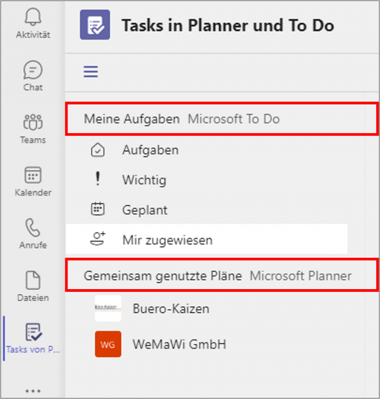 tasks von planner und to do