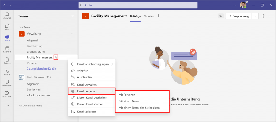 Freigegebene (geteilte) Kanäle in Teams: Anleitung mit Video