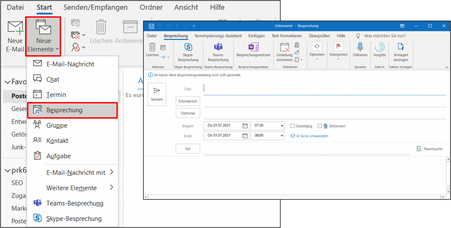 Outlook E Mail Und Kalender In Einem Fenster 