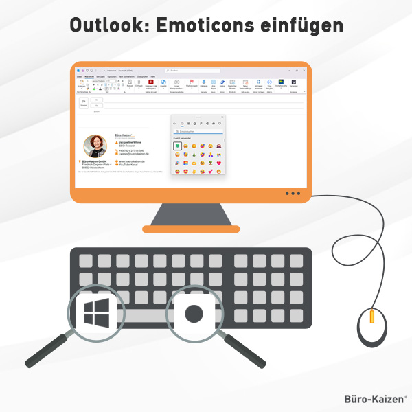 In Outlook Emojis einfügen.