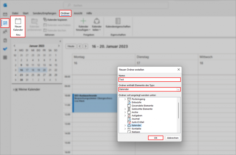 Outlook Kalender Neuer Termin 