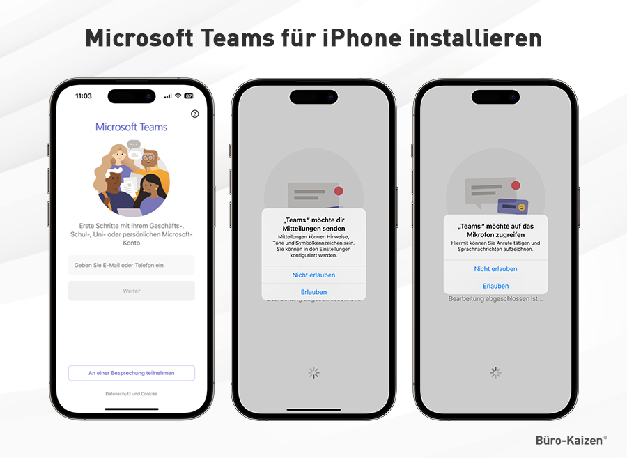 Microsoft Teams für iPhone installieren und einrichten.